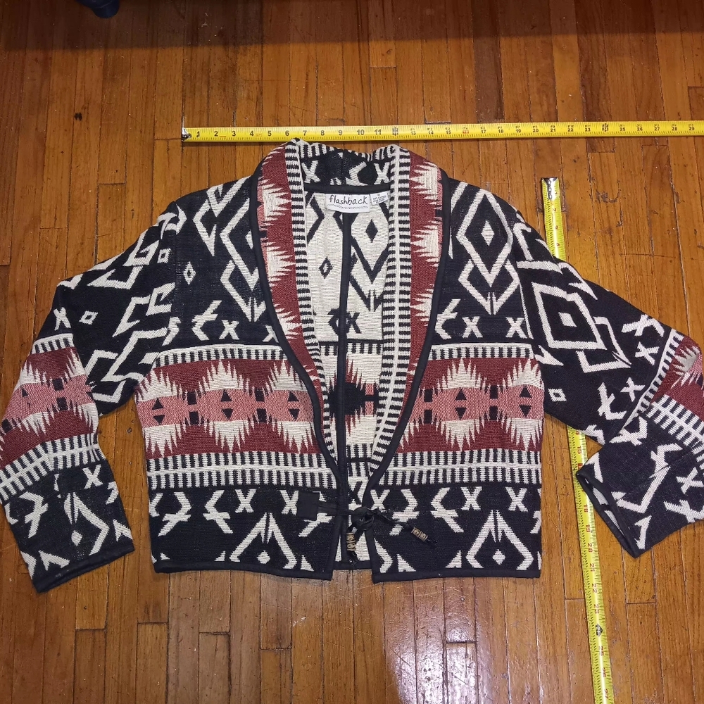 Flashback Geometric Black And Red Sweater